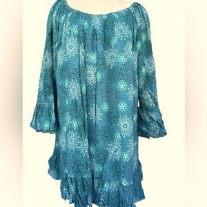 Terra & Sky Boho Print Pheasant Top